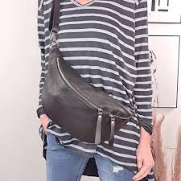 Borse in Pelle Genuine leather shoulder crossbody beige Sling bag Made in Italy - Picture 7 of 7